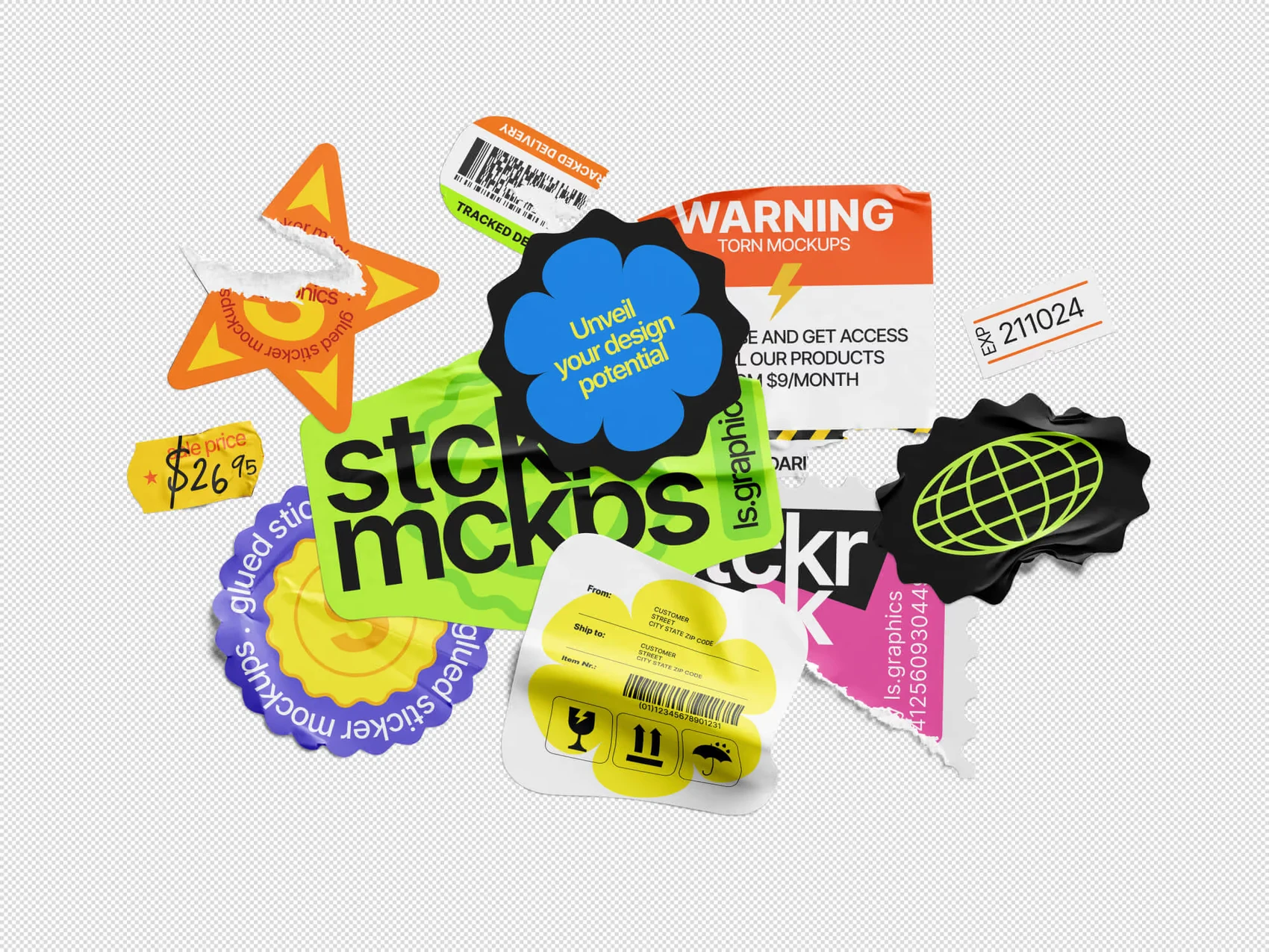 Torn Sticker Mockups 1