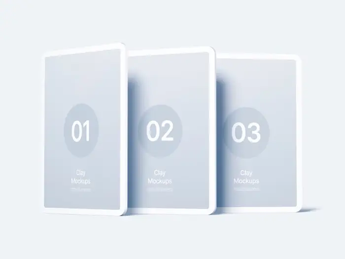 iPad Air Clay Mockups, 01