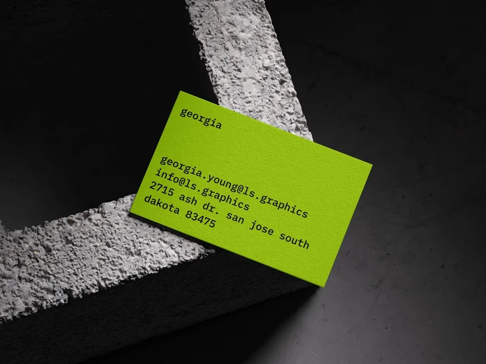 Luiro, Business Card Mockup on Textured Concrete, EU 01