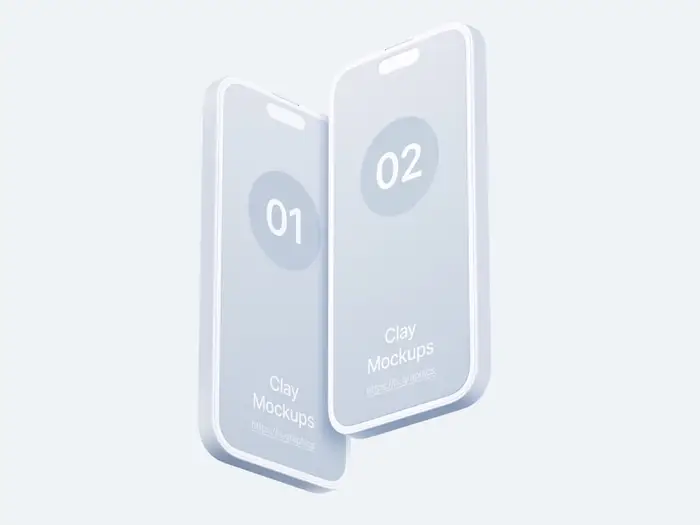 iPhone 14 Pro Clay Mockups, 12