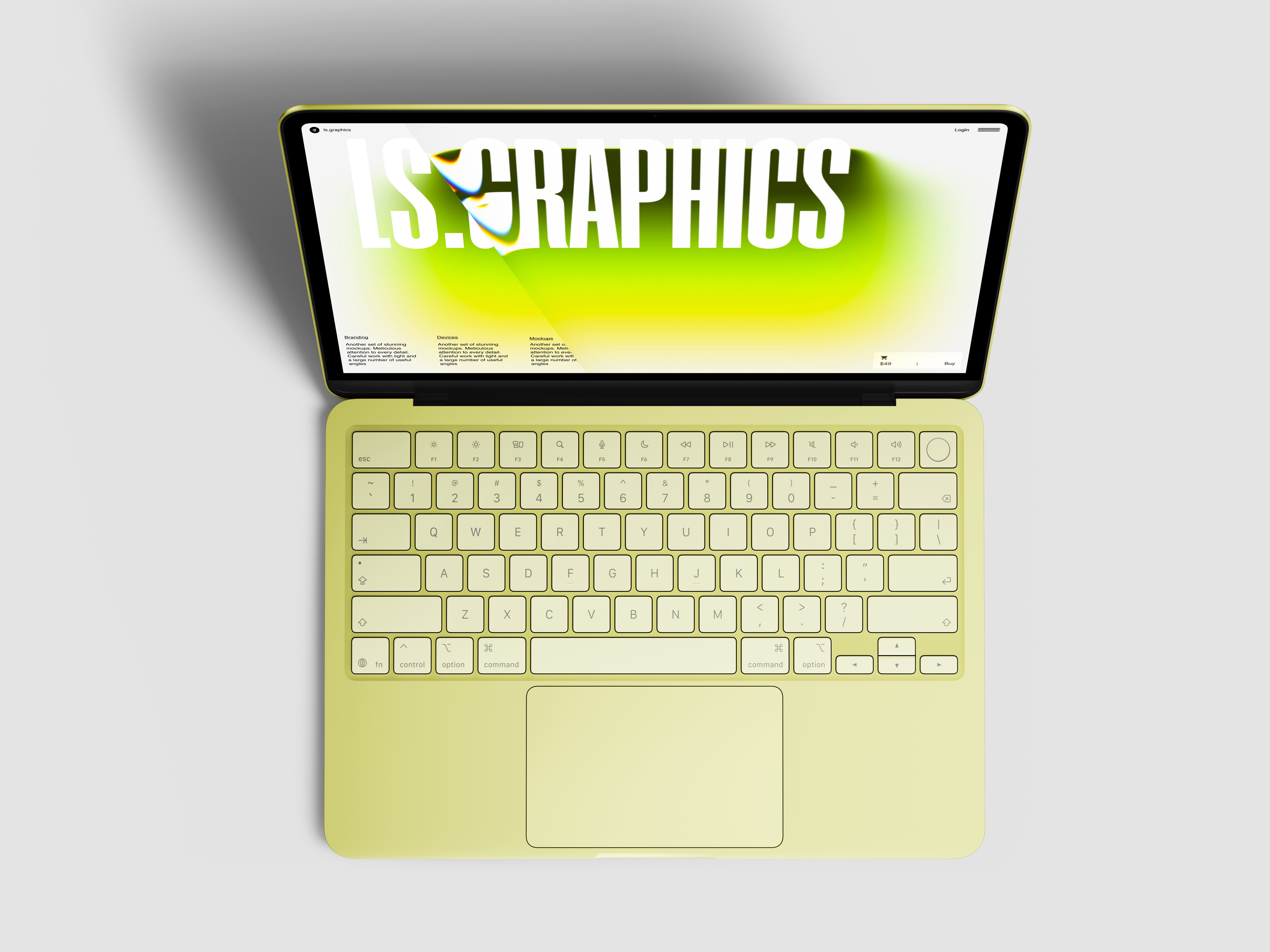 MacBook Neo Device Mockup on Isolated Background | LS.GRAPHICS