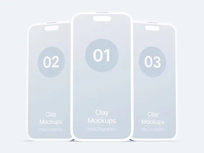 iPhone 14 Pro Clay Mockups, 02