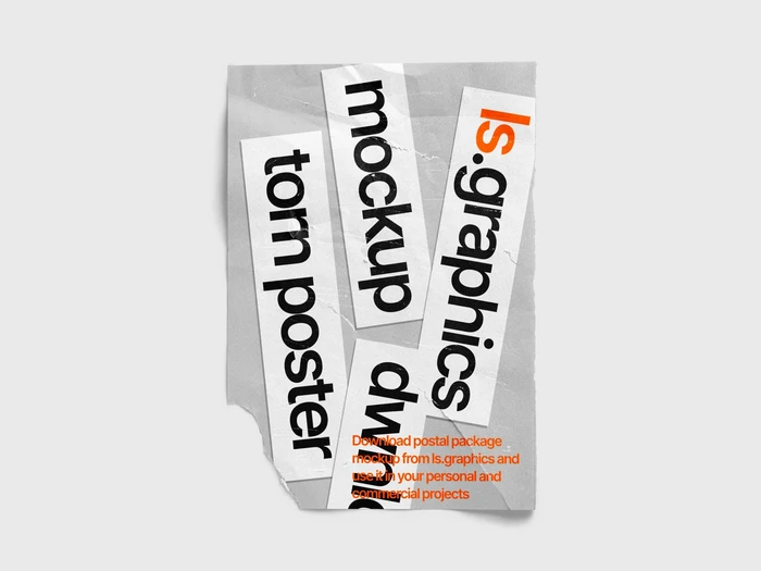 Torn Textured Poster Mockup, EU, 03