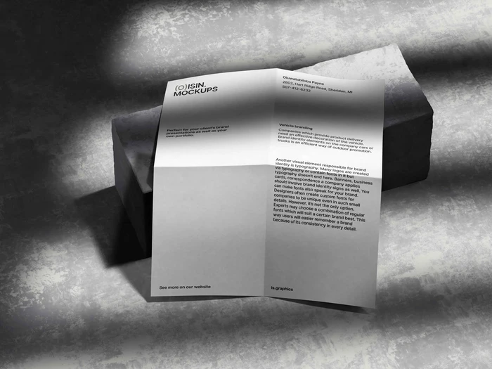 Oisin, Paper Mockup in Beautiful Minimalistic Setting, US, 12