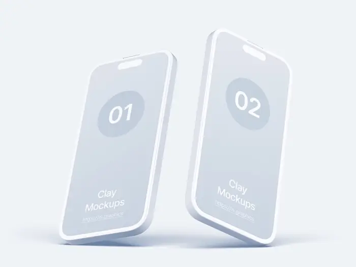 iPhone 14 Pro Clay Mockups, 13