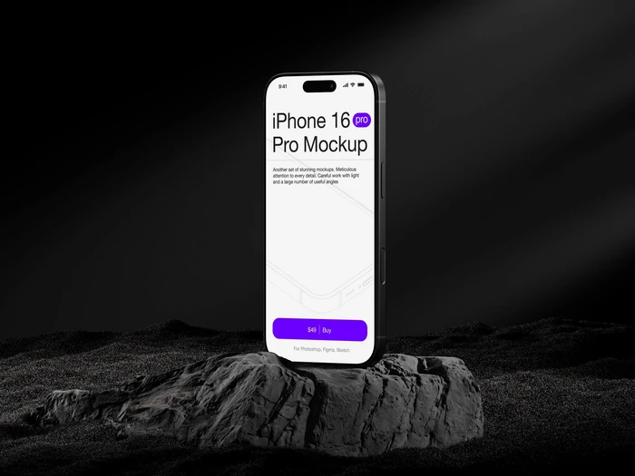 U-Mockups: iPhone 16 Pro, Scene 05