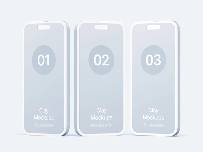 iPhone 14 Pro Clay Mockups, 01