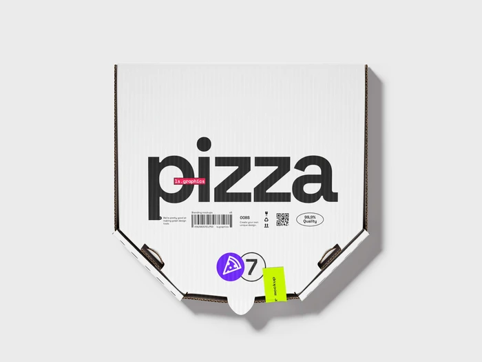 Pizza Box Mockup, Painted, Scene 05
