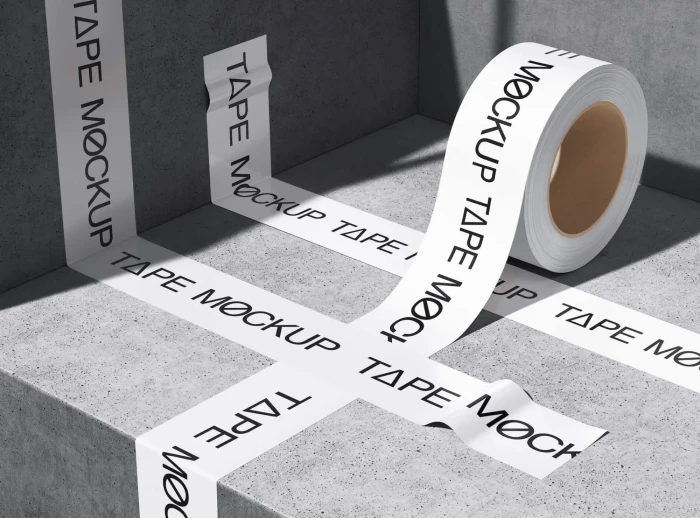 Free Brutalistic Duct Tape Mockup