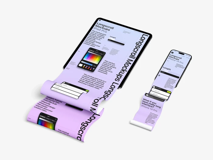 iPad and iPhone Longscroll Mockup, 008
