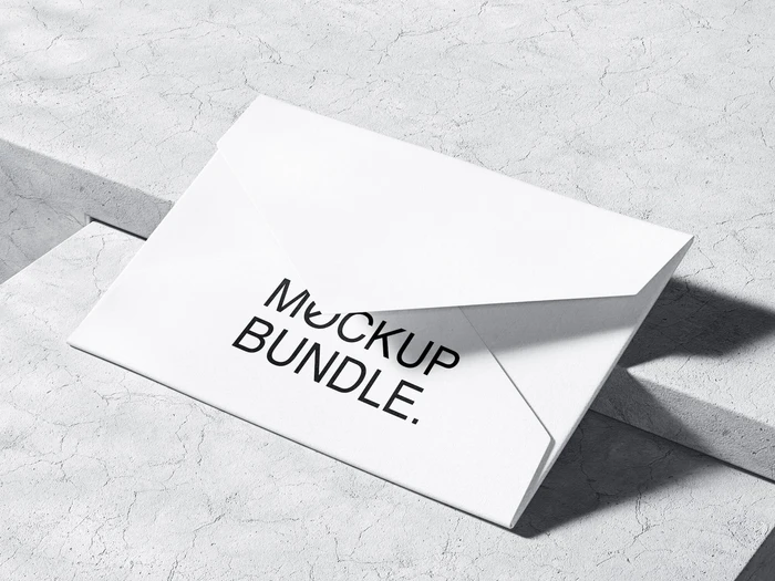 Qubus, Photorealistic Envelope Mockup, EU, 09