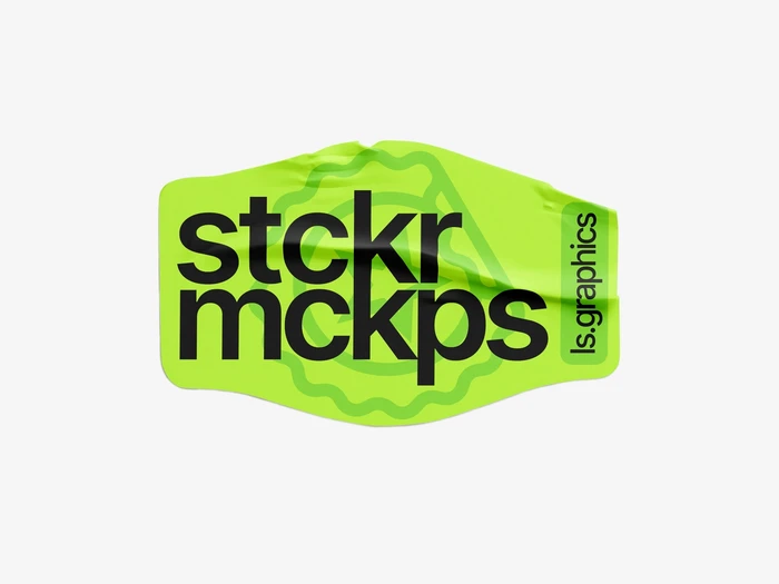 Glossy Sticker Mockup, Scene 14