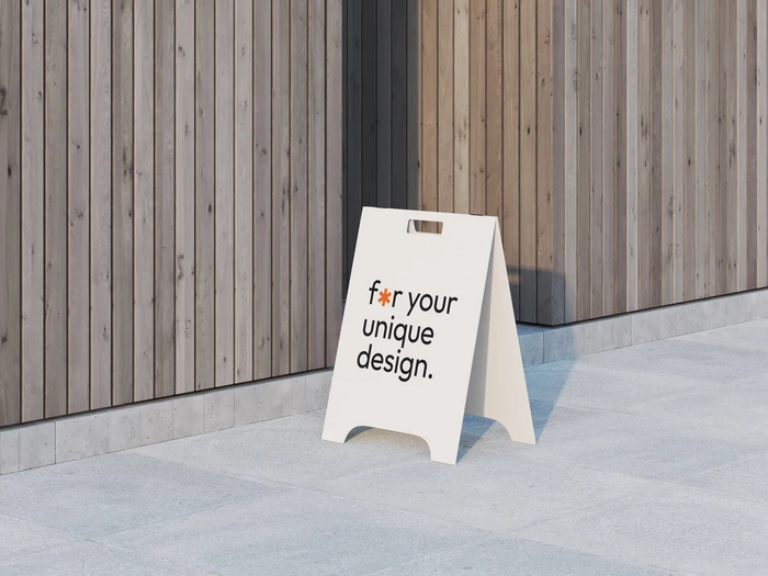 High-Quality Standing Sign Mockup , Environment, 16