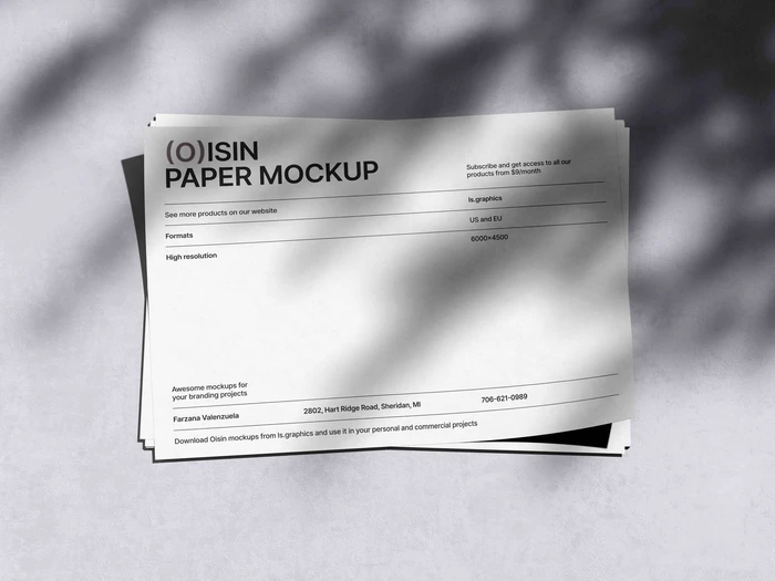 Oisin, Elegant Letterhead Mockup, EU, 11