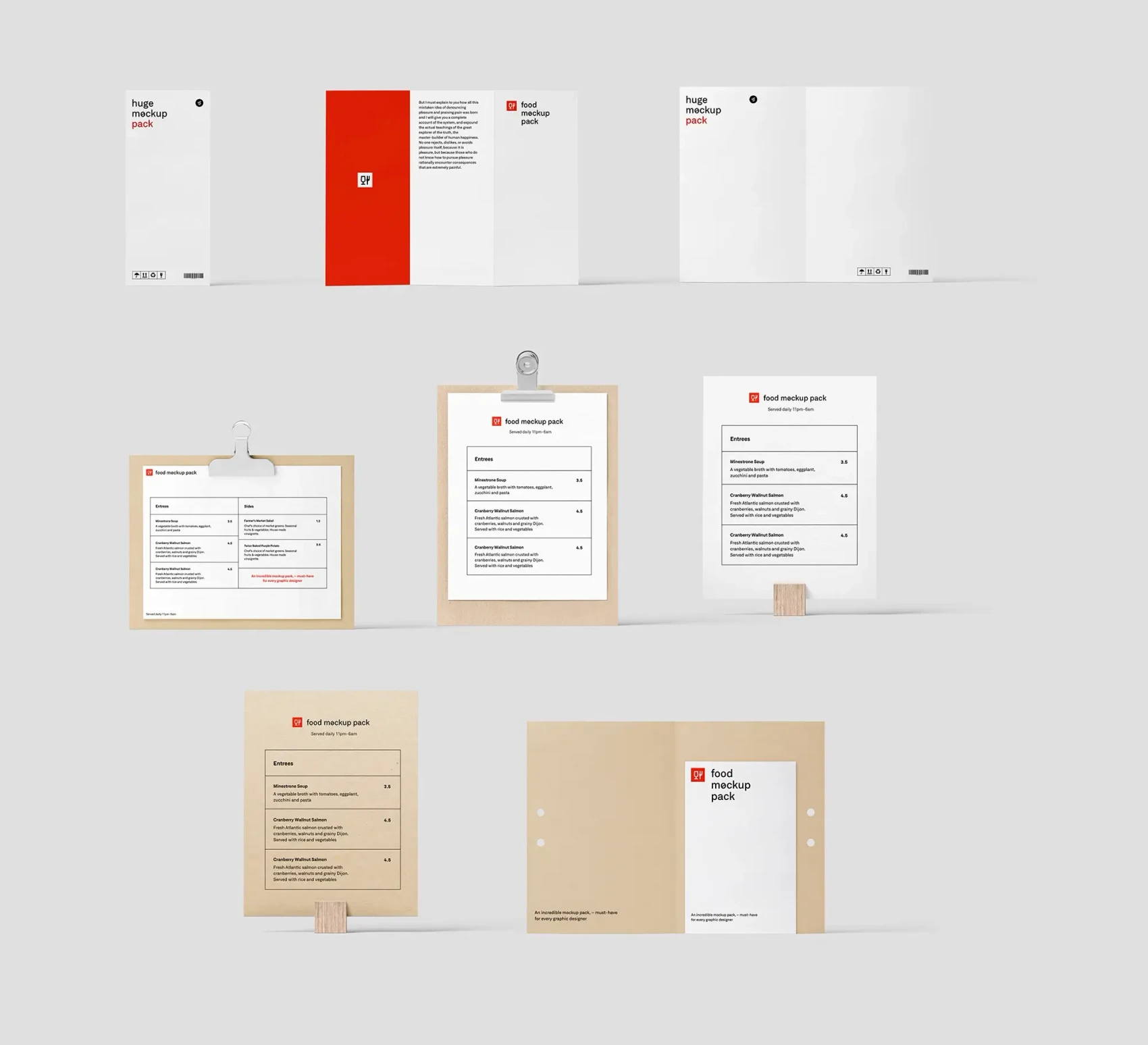 Menu Mockups 2
