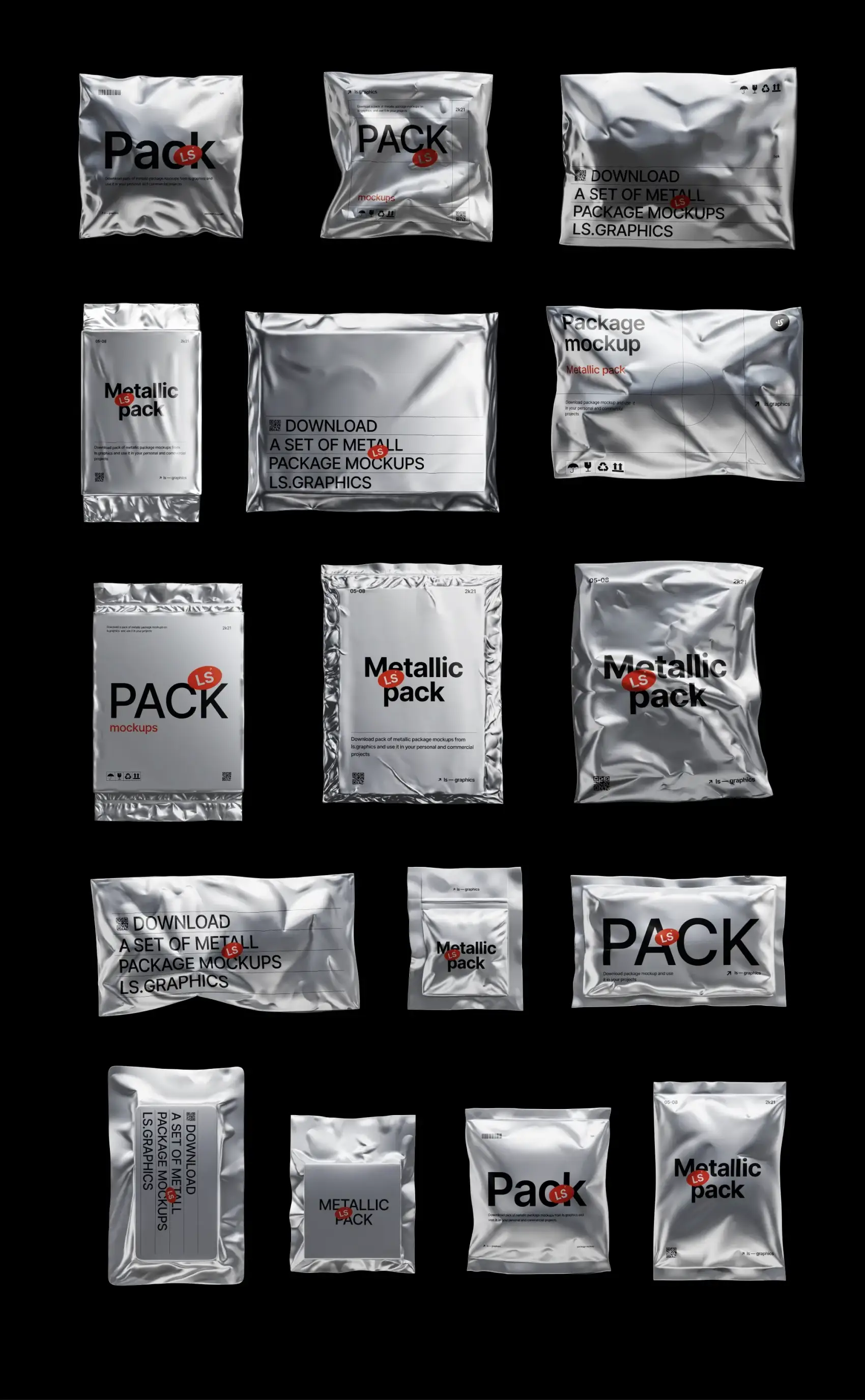 Metallic Packages Mockups 4