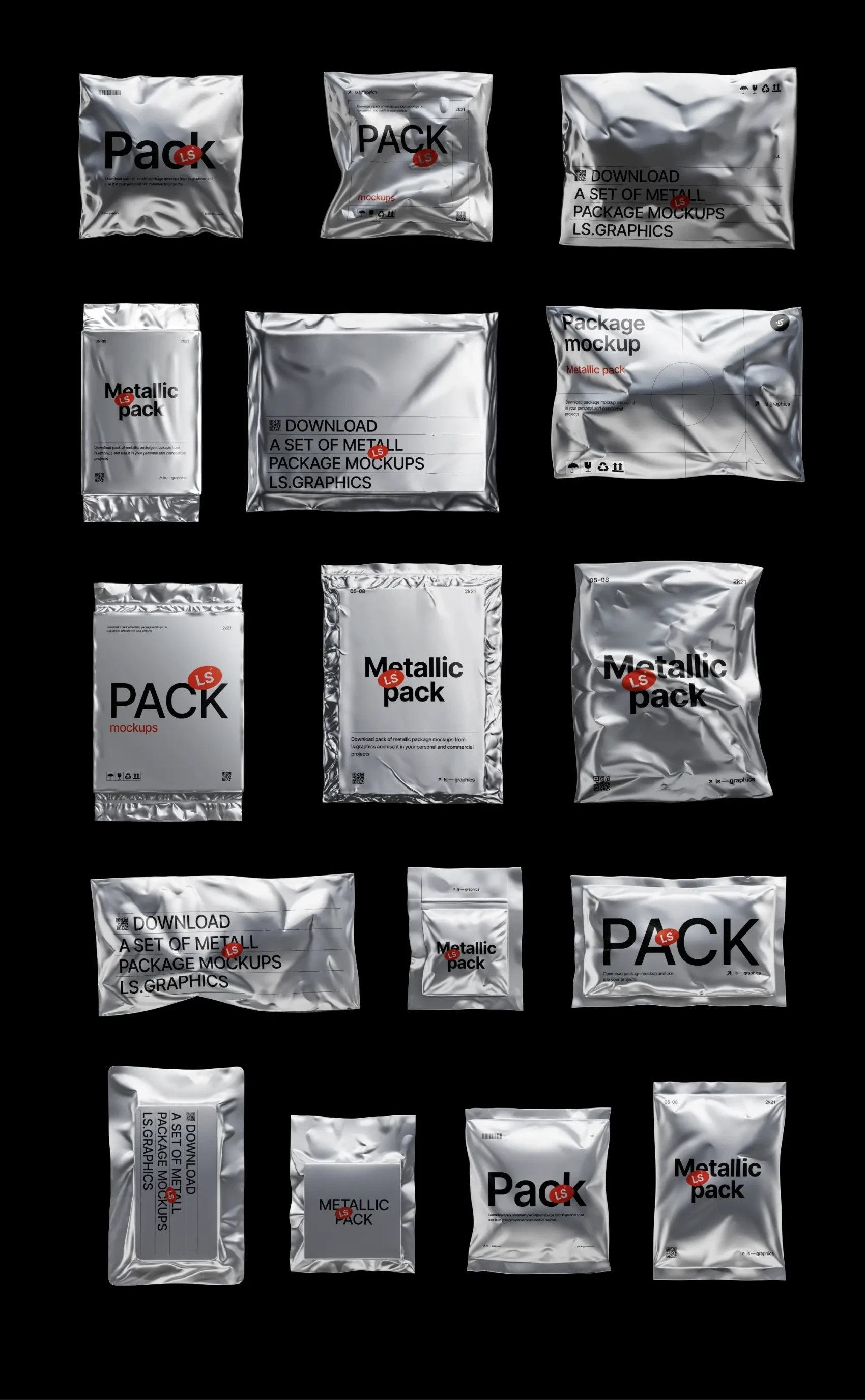 Metallic Packages Mockups 4