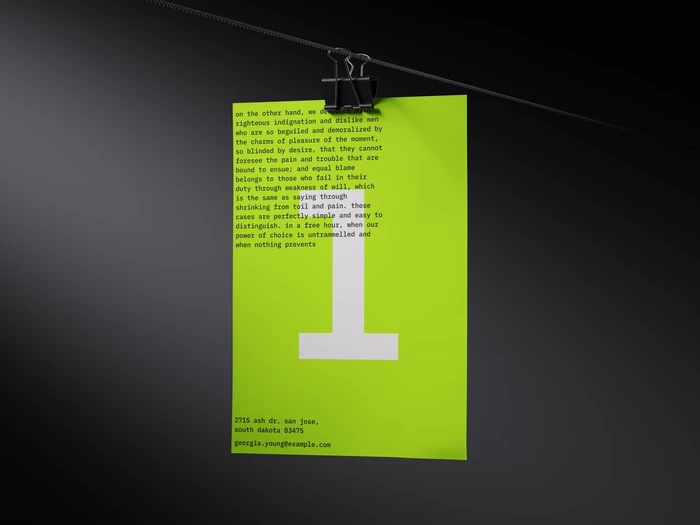 Luiro, A4 Paper Mockup in Front View, EU 07