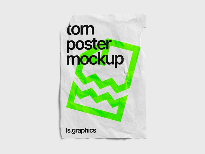 Torn Textured Poster Mockup, EU, 05