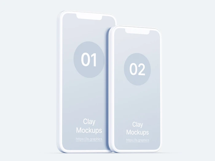iPhone Clay Mockups, 11