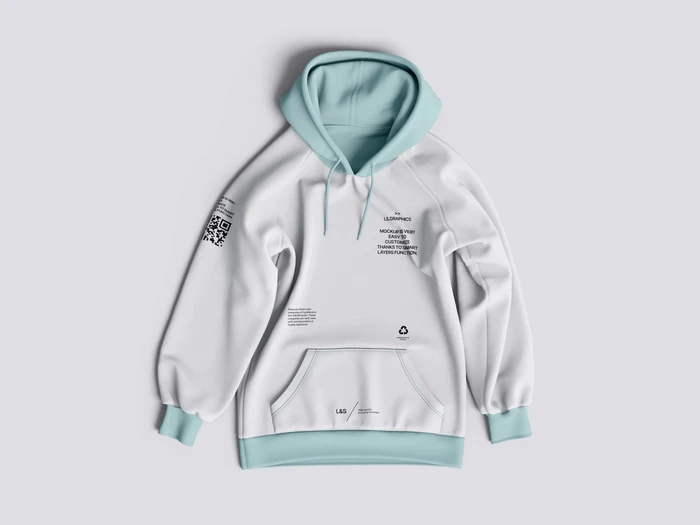 Hoodie top view mockup, 05