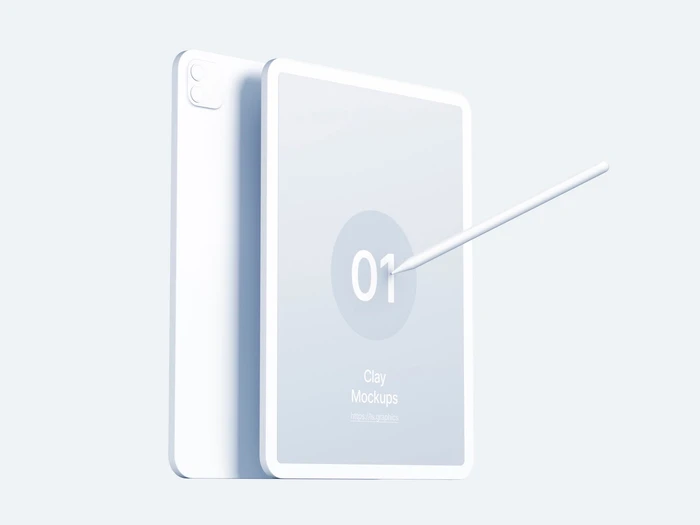 iPad Air Clay Mockups, 03