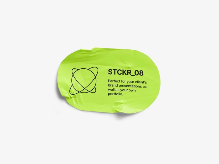 Glossy Sticker Mockup, Scene 37