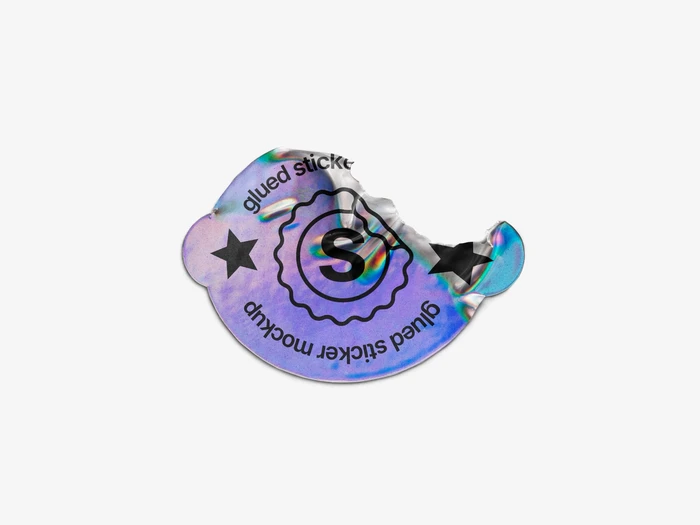 Holographic Sticker Mockup, Scene 09