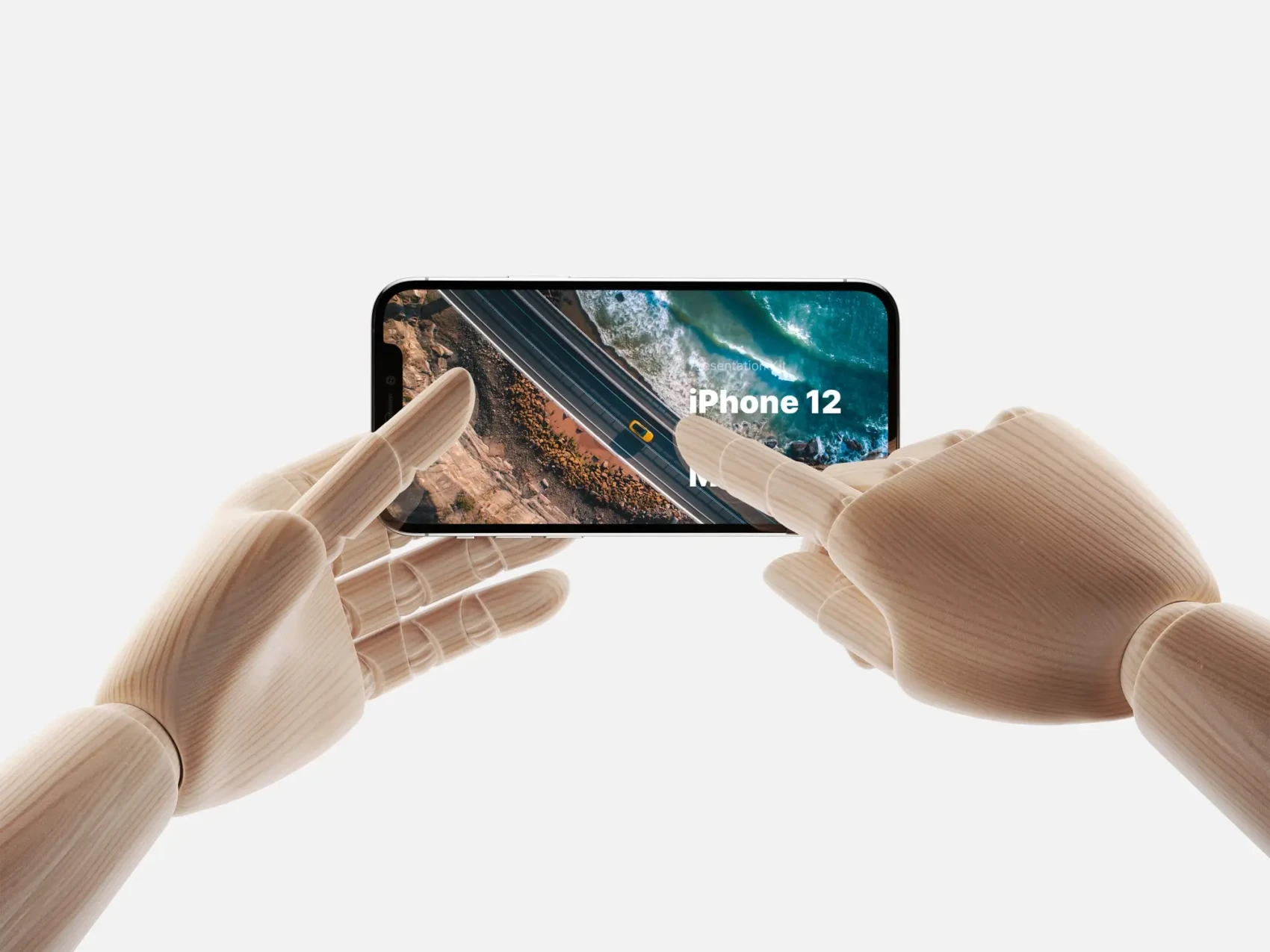 Wooden Hands iPhone 12 Pro Mockups 11