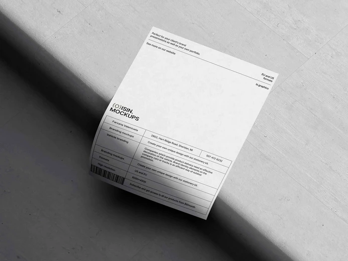 Oisin, Elegant A4 Paper Mockup, US, 13