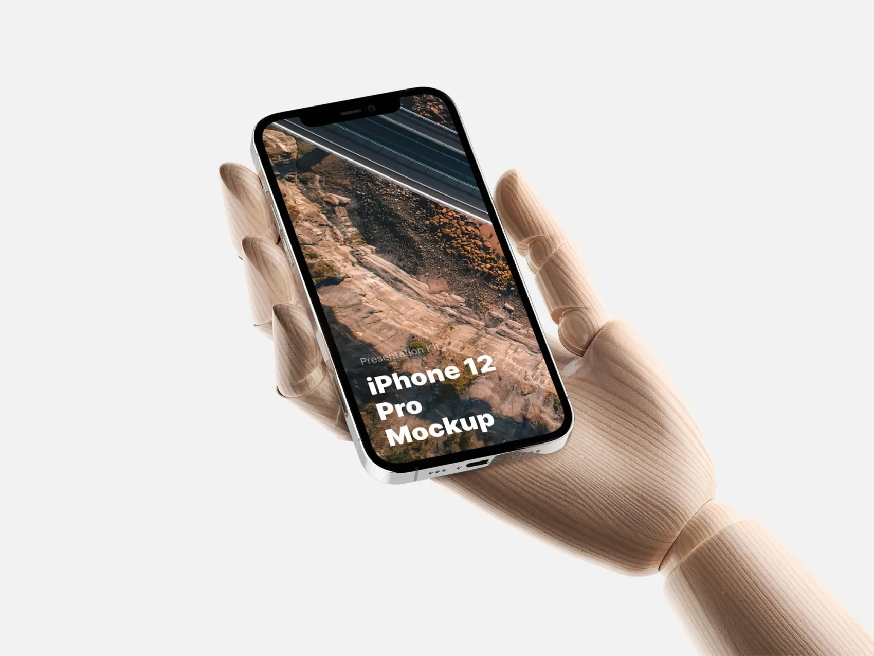 Wooden Hands iPhone 12 Pro Mockups 8