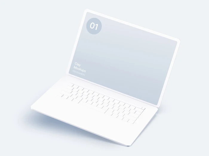 Laptop Clay Mockups, 08