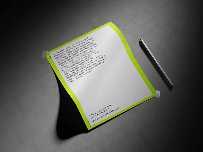 Luiro, A4 Paper Mockup and Pencil, US 16