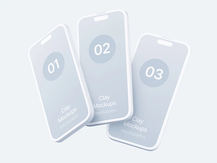 iPhone 14 Pro Clay Mockups, 05
