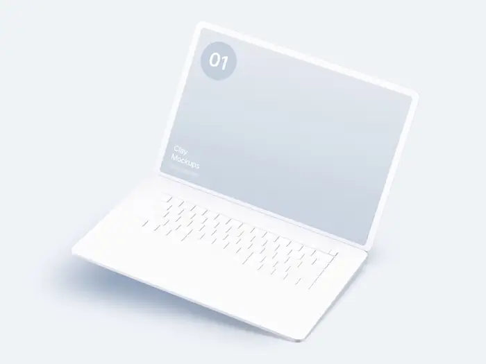 Laptop Clay Mockups, 08