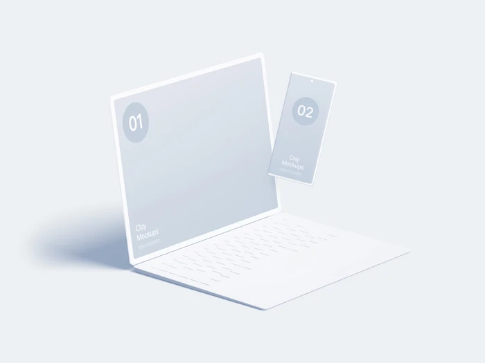 Android Note Clay Mockups, 02