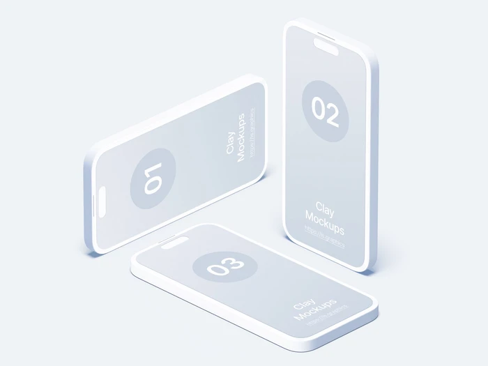 iPhone 14 Pro Clay Mockups, 16