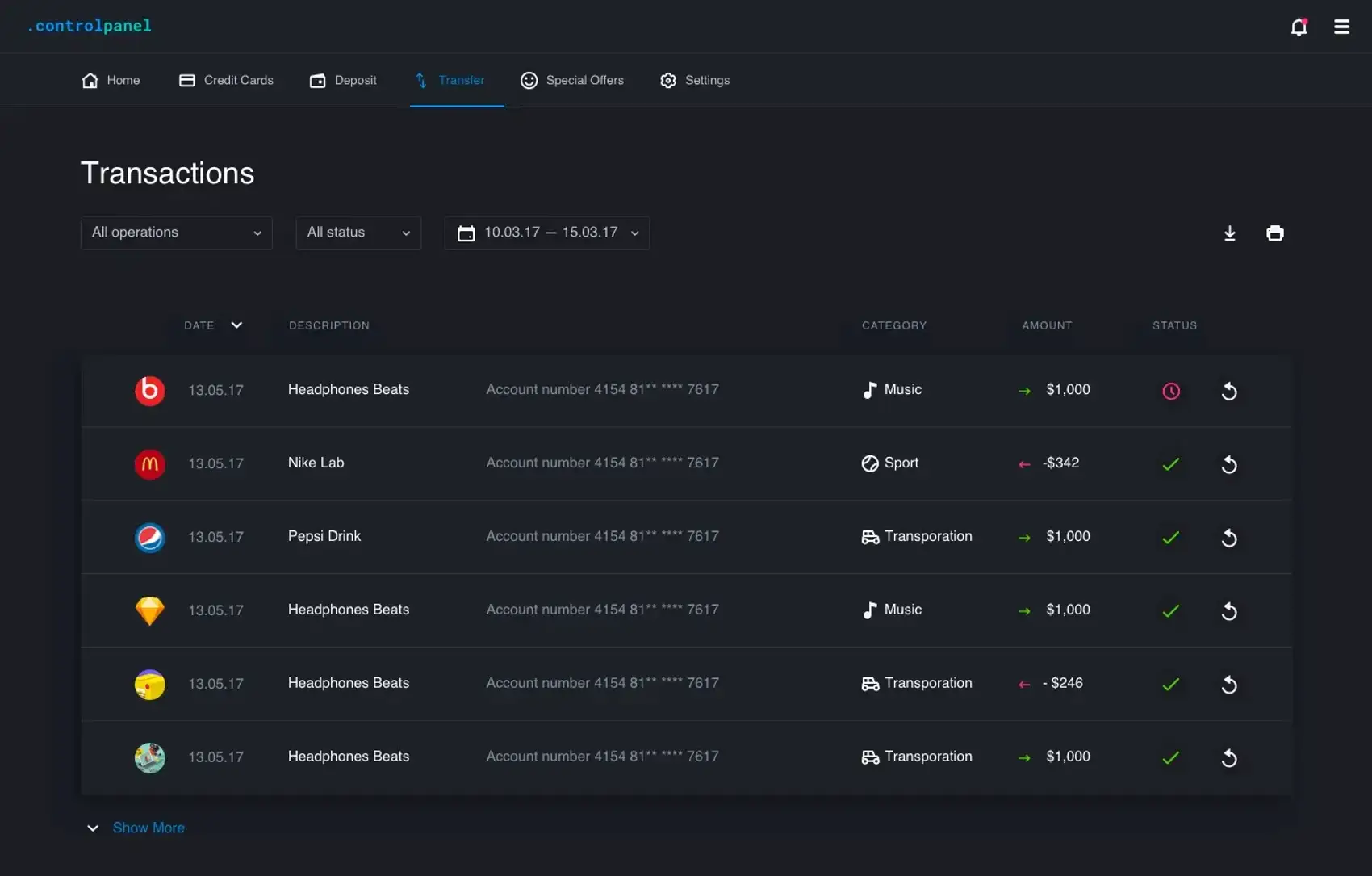 Control Panel 31