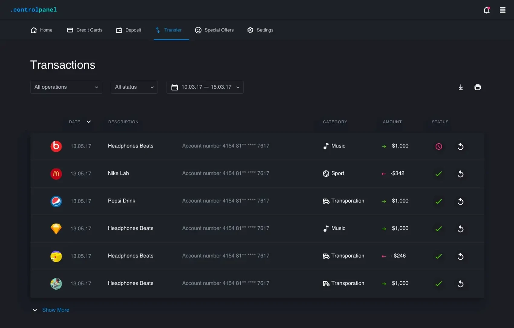 Control Panel 31