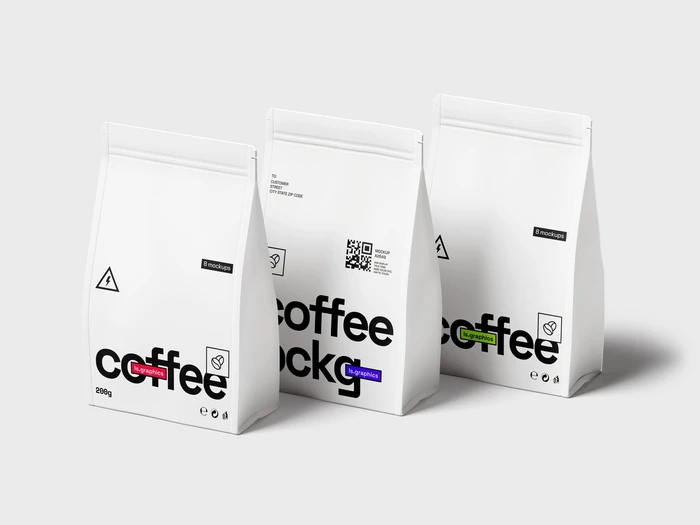 Coffee Bag Mockups, Scene 01