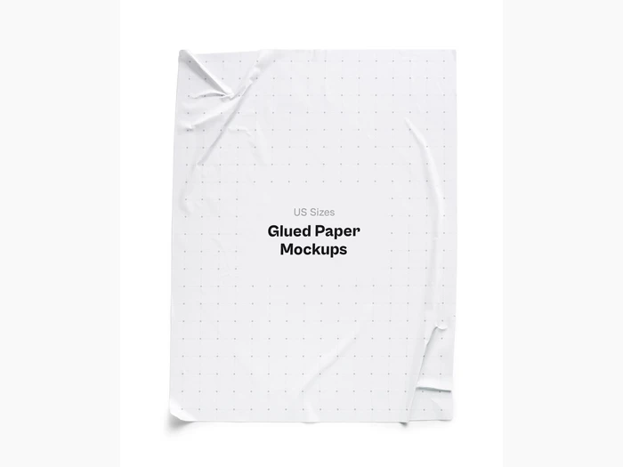Glued Paper Mockup, US Glossy, 01