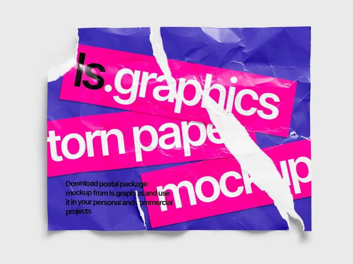 Torn Glossy Poster Mockup, US, 04