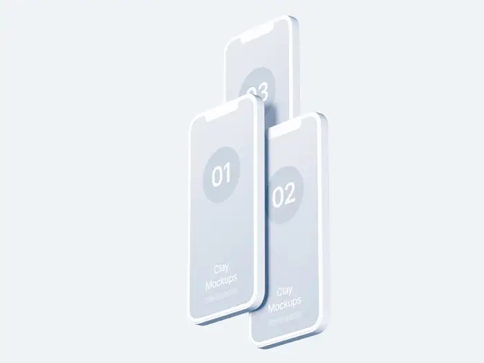 iPhone 12 Pro Clay Mockups, 06