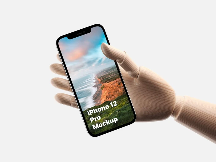 Wooden Hands iPhone 12 Pro Mockups, 11