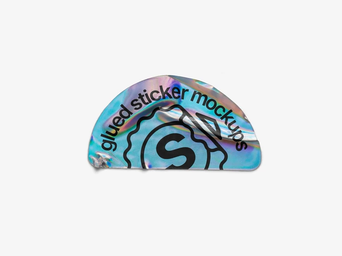 Holographic Sticker Mockup, Scene 01