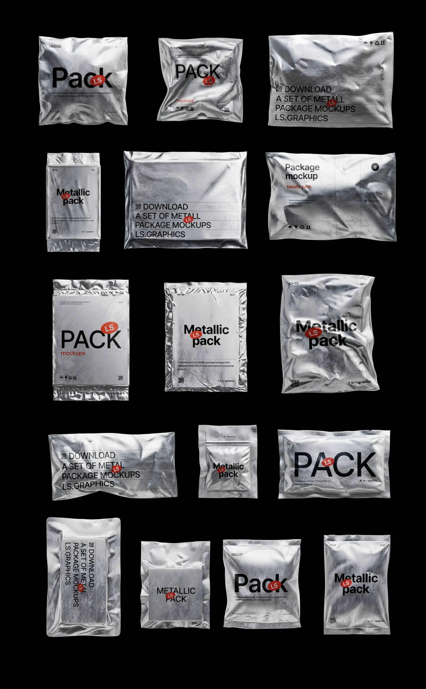 Metallic Packages Mockups 2