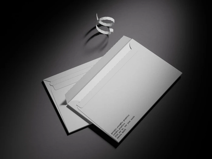 Luiro, 2 Envelope Mockups in Perspective View, US 13