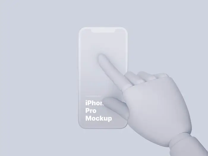 Wooden Hands iPhone 12 Pro Clay Mockups, 09