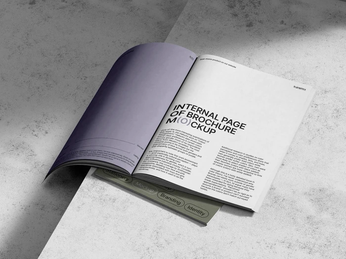 Oisin, Opened Magazine Mockup in Minimalistic Setting, EU, 17