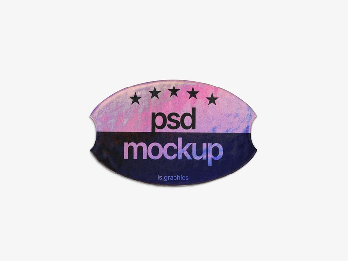 Holographic Sticker Mockup, Scene 35